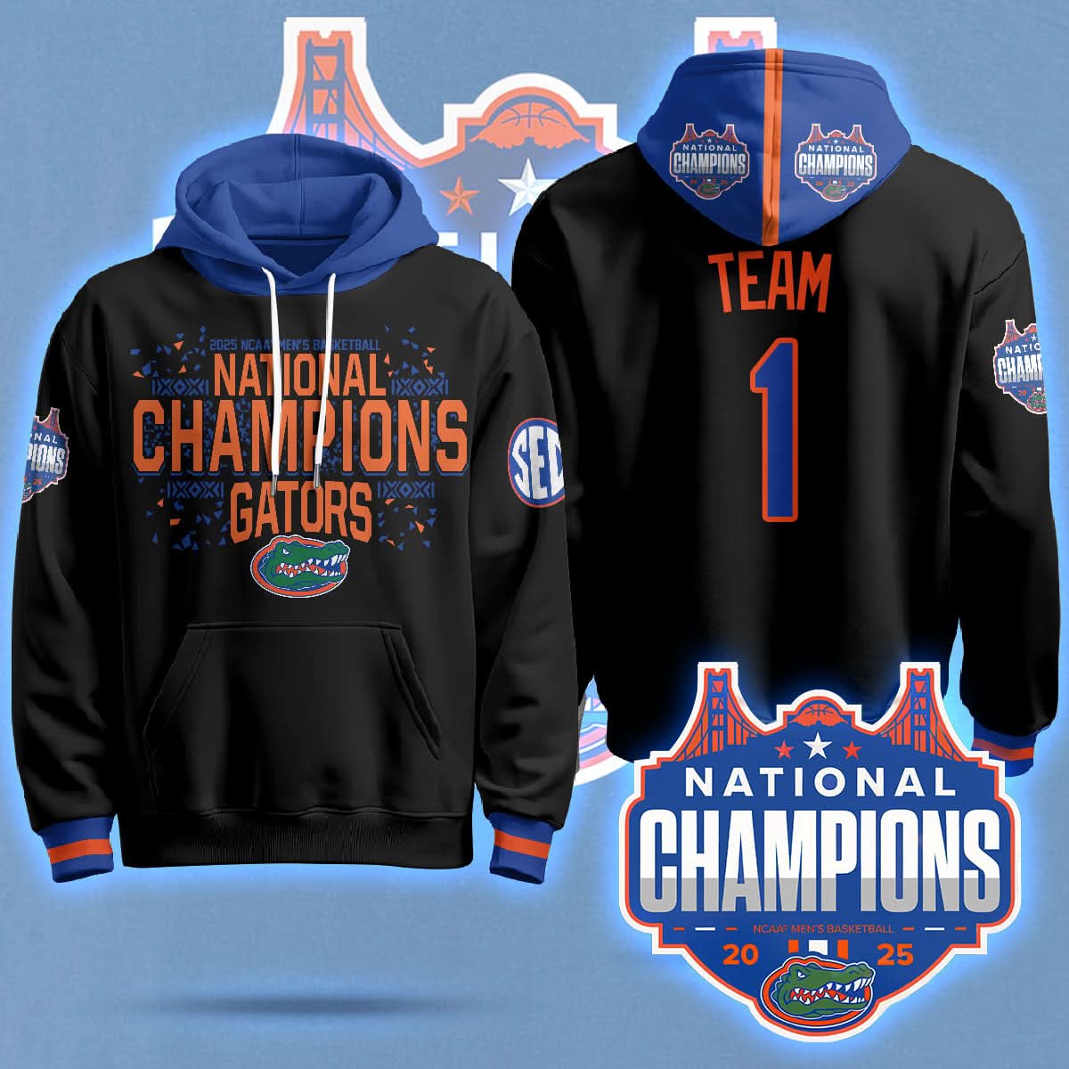 Florida Gators 2025 National Champions Basketball Hoodie - Printed
