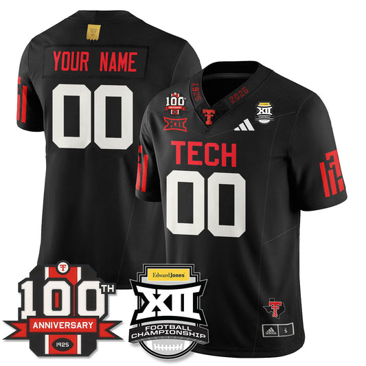 Custom Texas Tech Red Raiders Vapor Limited Jersey - Edward Jones Champions - Stitched