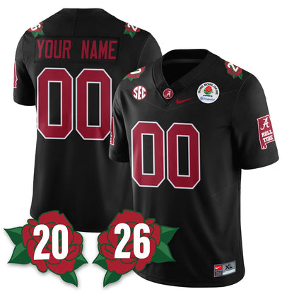 Custom BAMA Rose Bowl Vapor Limited Football Jersey - All Stitched
