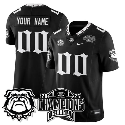 UGA Gothic Vapor Limited Custom Jersey - SEC Football Champions - All Stitched