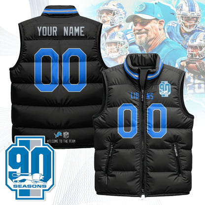 Personalized Detroit Lions Unisex Puffer Vest - Printed