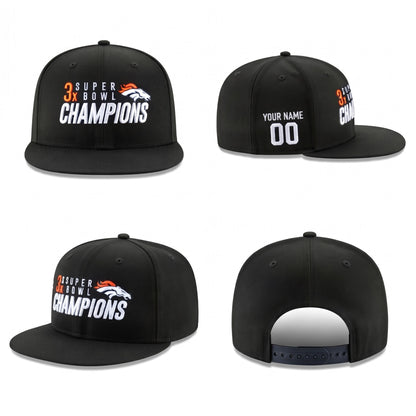 DEN 3x Super Bowl Champions Custom Snapback Cap - Embroidered V2