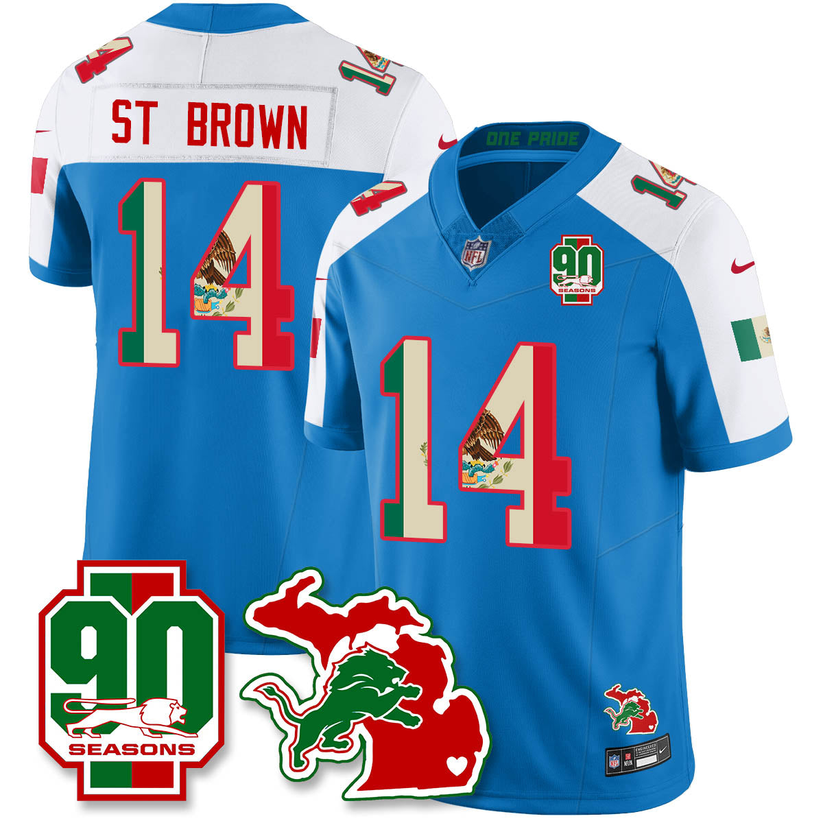 DET Mexico Vapor Limited Jersey - All Stitched
