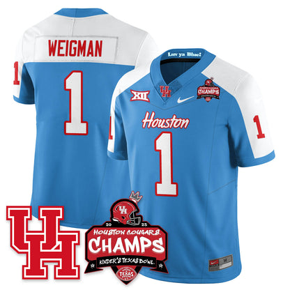 Houston Cougar Football 2025 Kinder's Texas Bowl Champions Jersey - All Stitched
