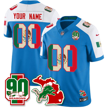 Custom DET Mexico Vapor Limited Jersey - All Stitched