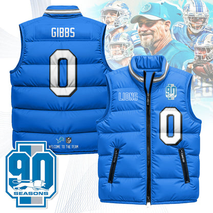 Detroit Lions Unisex Puffer Vest - Printed