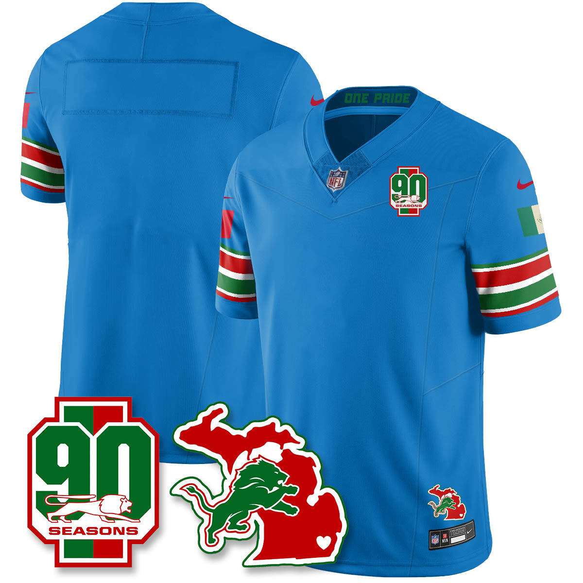 DET Mexico Vapor Limited Jersey - All Stitched
