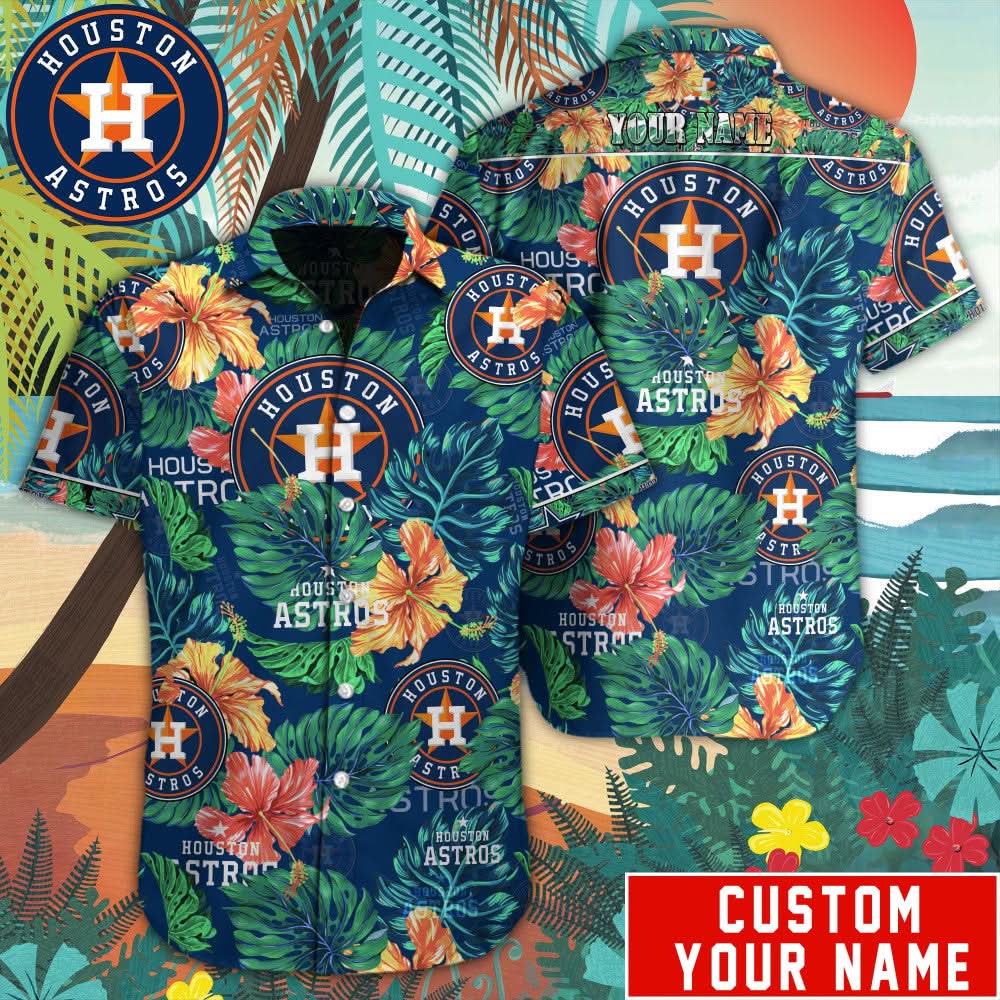 Houston Astros Special Hawaiian Design Button Shirt V2304 - The Lucky Shops