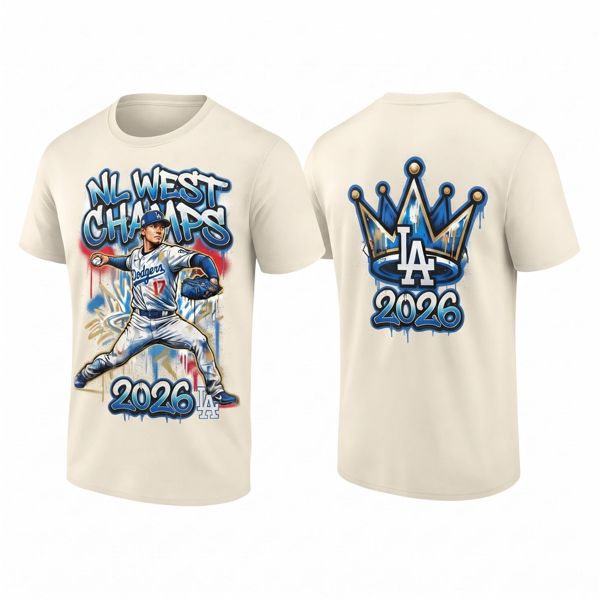 LAD 2026 NL West Champs Two Sides T-Shirt - Printed V5