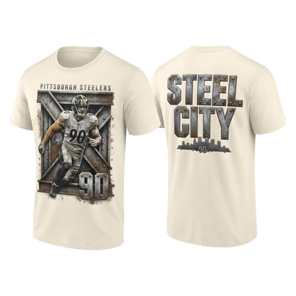 PIT TJ. Watt #90 x Steel City Two Sides T-Shirt - Printed