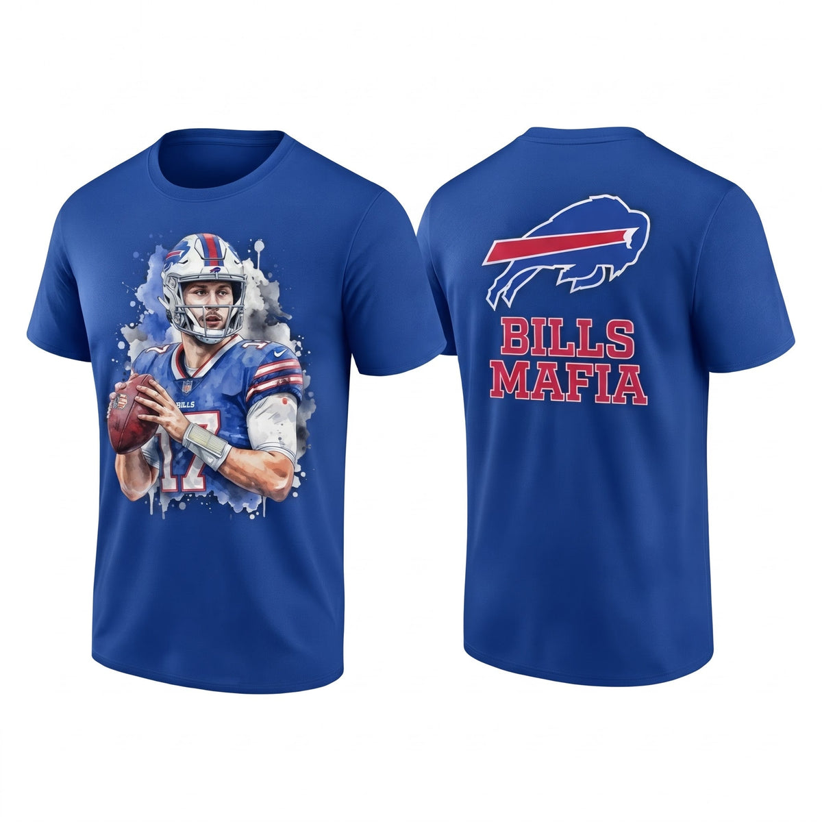 BUF John Allen #17 Two Sides T-Shirt - Printed V1