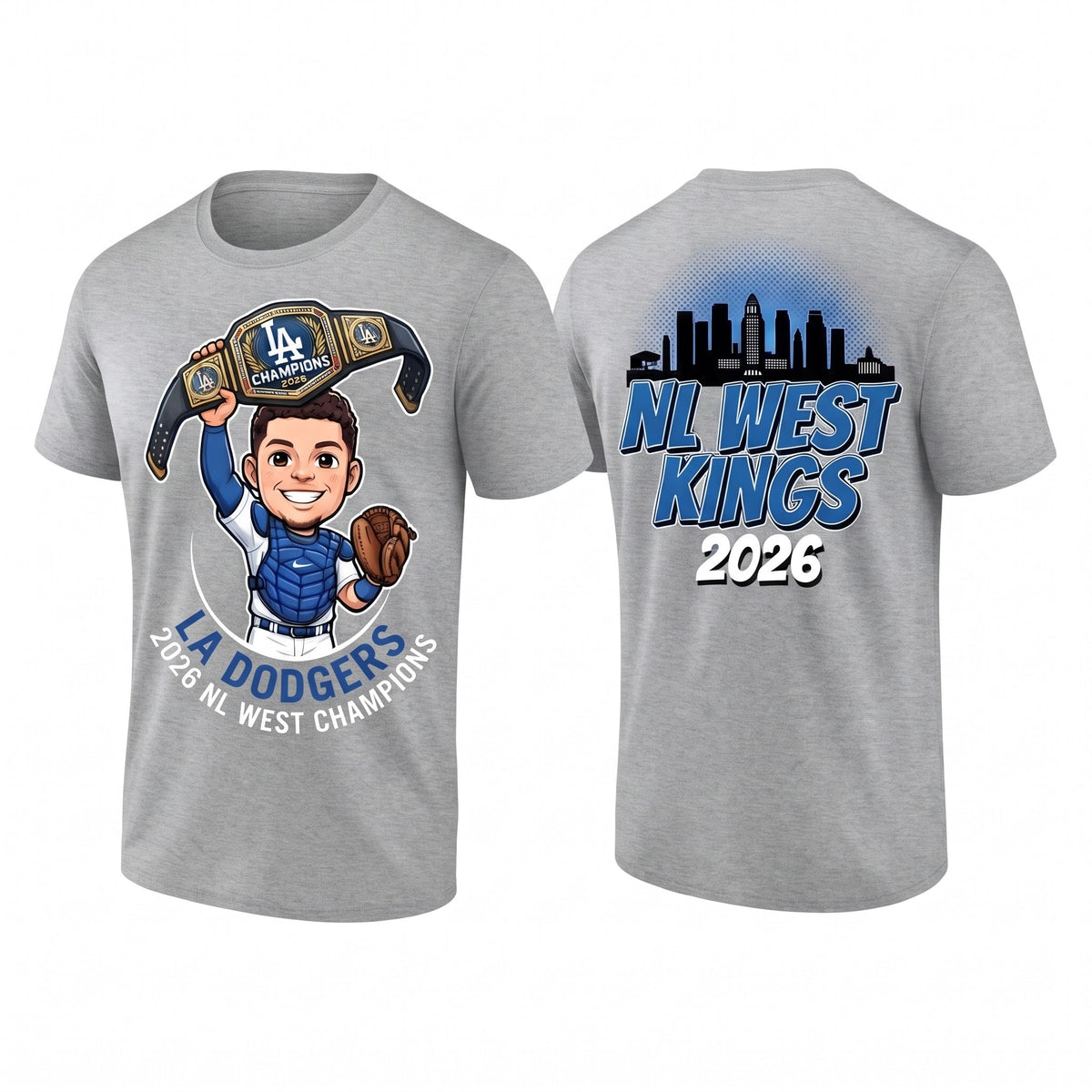 LAD 2026 NL West Champs Two Sides T-Shirt - Printed V3