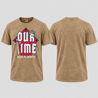CLE 2026 Playoffs Washed T-Shirt - Printed