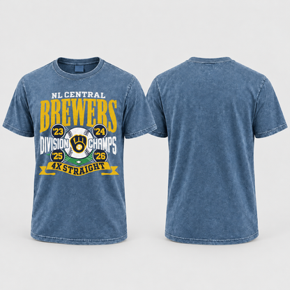 MIL 4X Straight Division Champs Washed T-Shirt - Printed