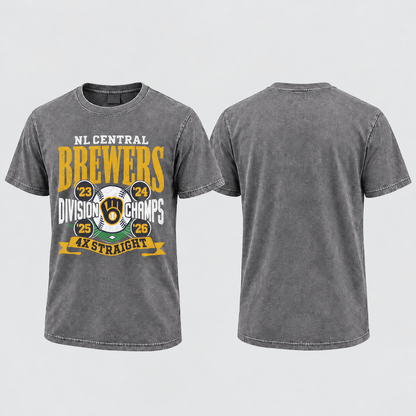 MIL 4X Straight Division Champs Washed T-Shirt - Printed