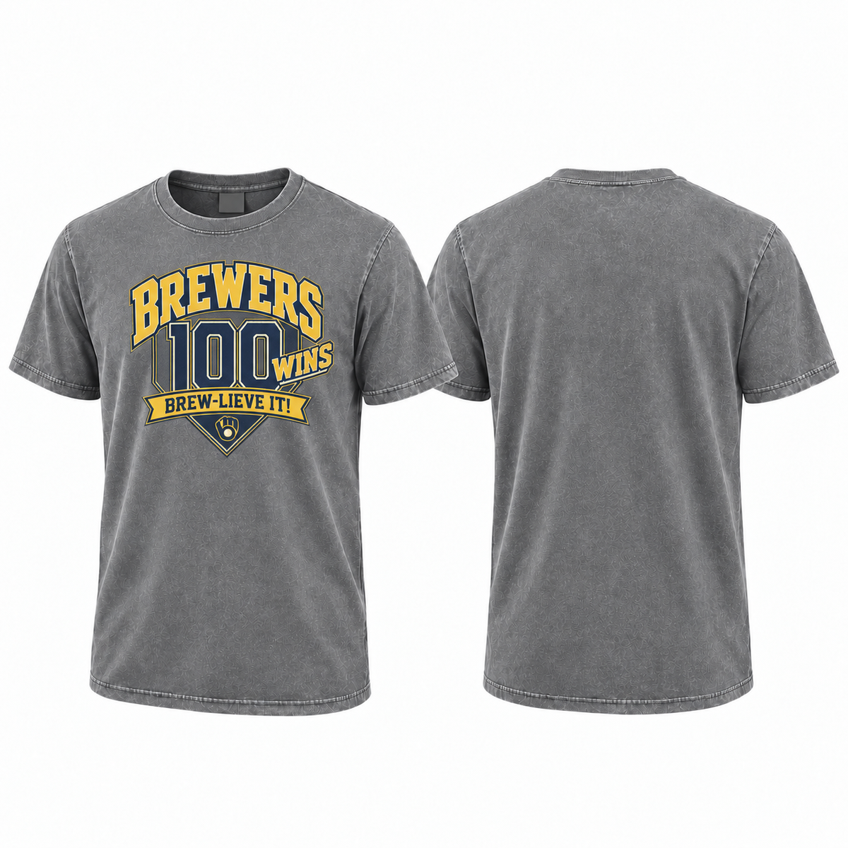 MIL 100 Wins Brew-lieve It Washed T-Shirt - Printed