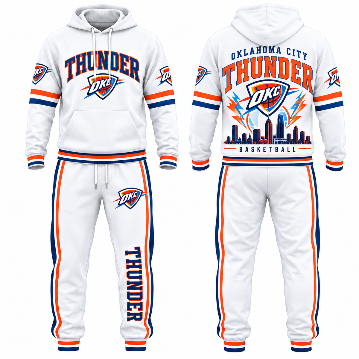 OKC Streetwear Hoodie Pants Set - Printed