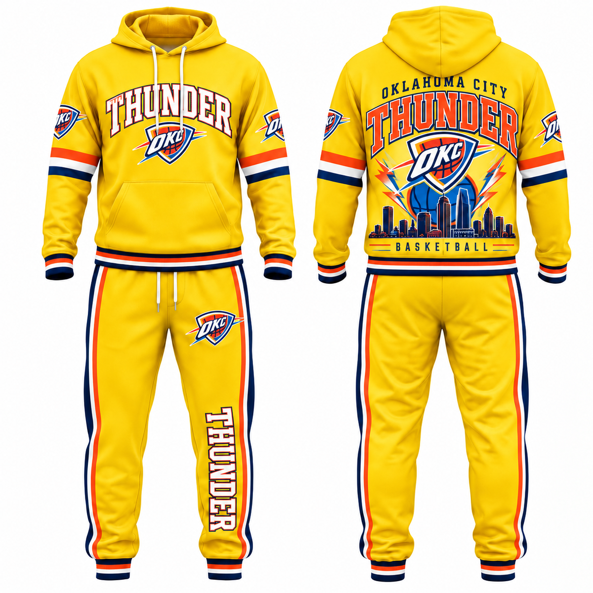 OKC Streetwear Hoodie Pants Set - Printed