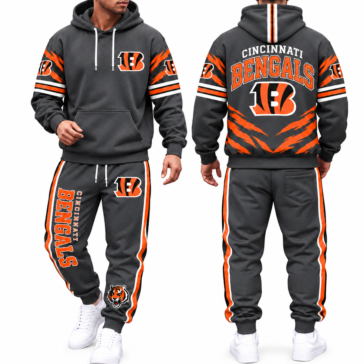 CIN Streetwear Hoodie Pants Set - Printed