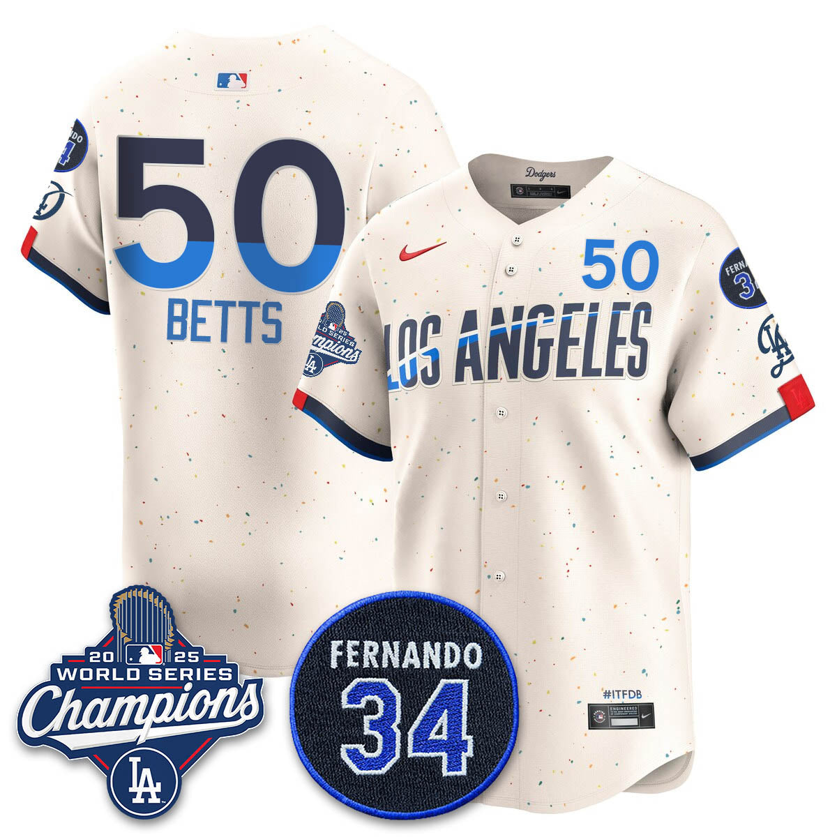 LAD 2025 World Series Champions Jersey - All Stitched