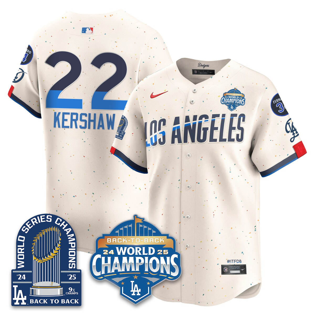 LAD 2025 World Series Champions Jersey - 9x Champs - All Stitched