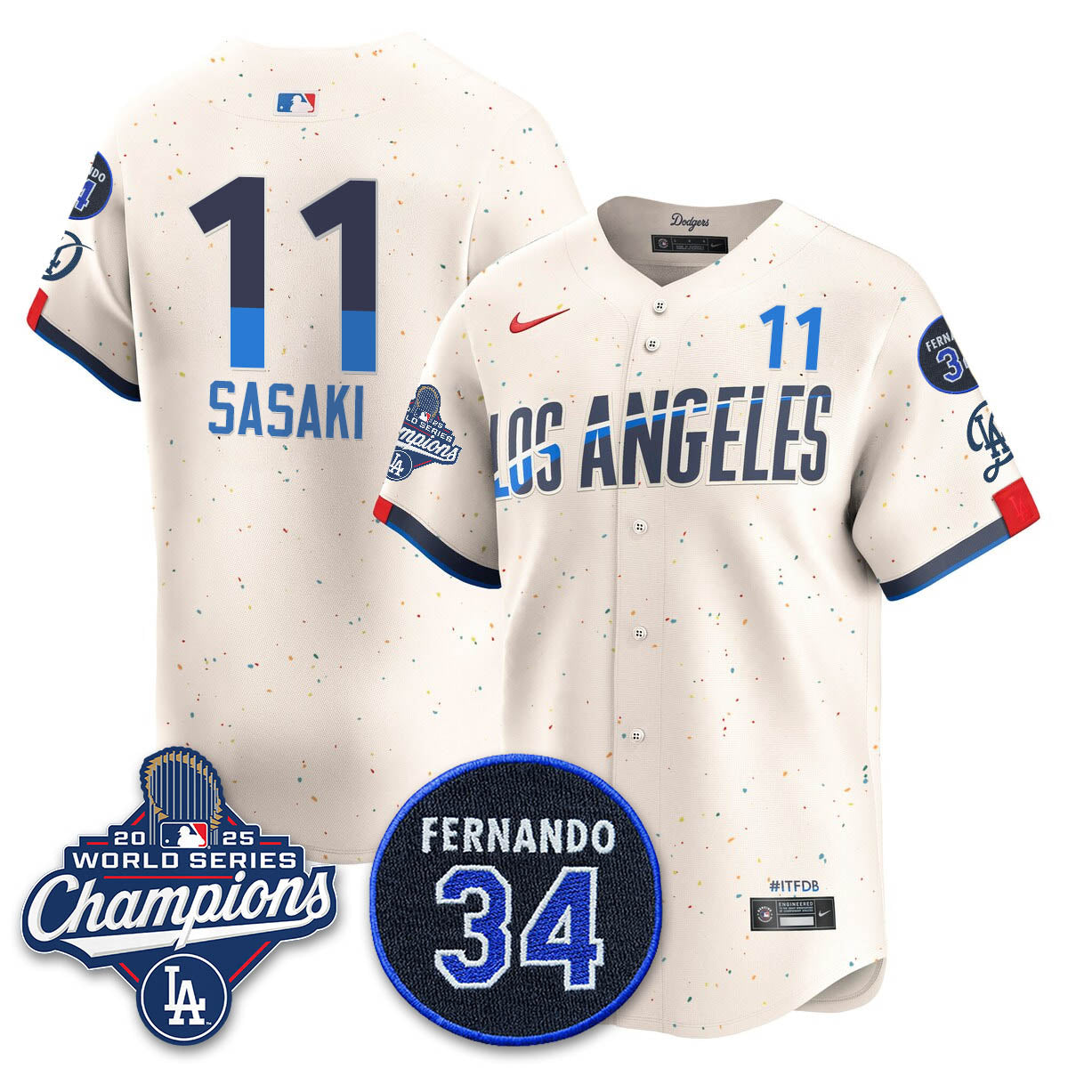 LAD 2025 World Series Champions Jersey - All Stitched