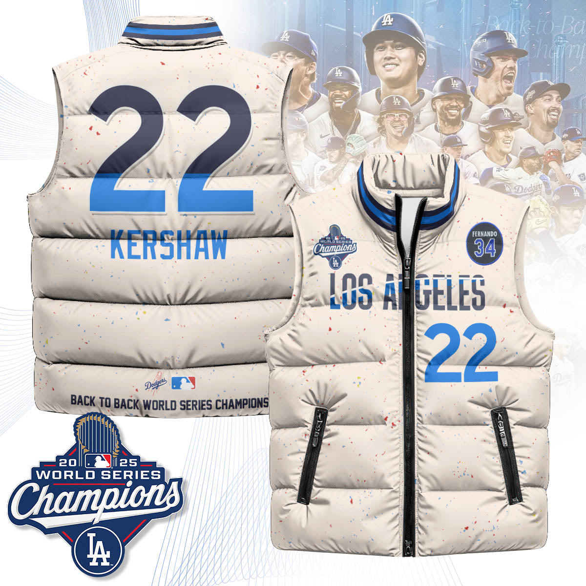 LAD 2025 World Series Champions Puffer Vest