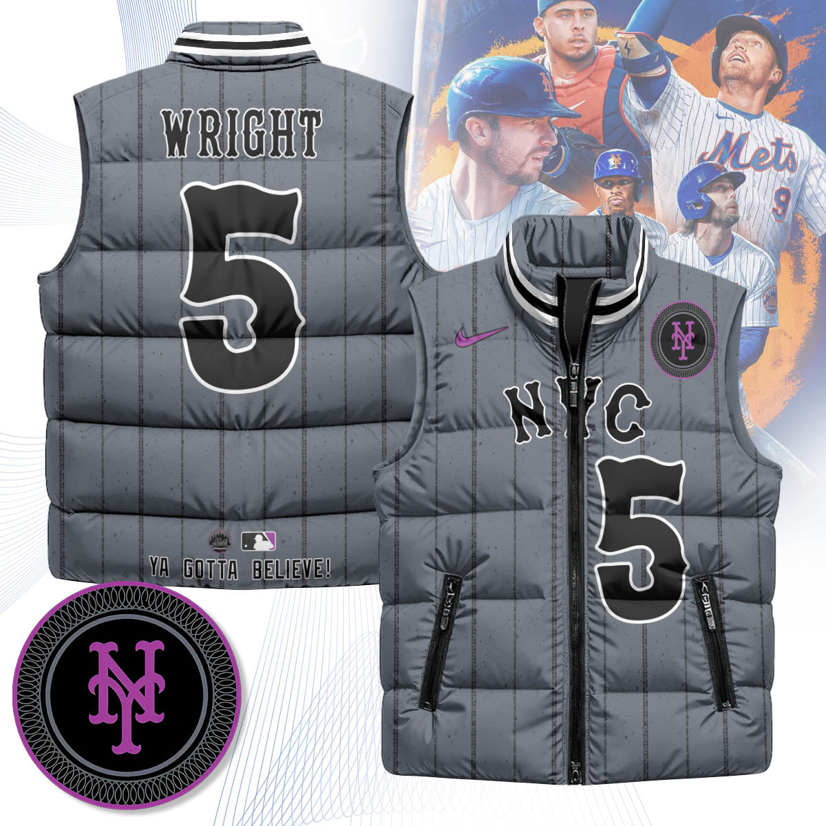 New York Mets Unisex Puffer Vest