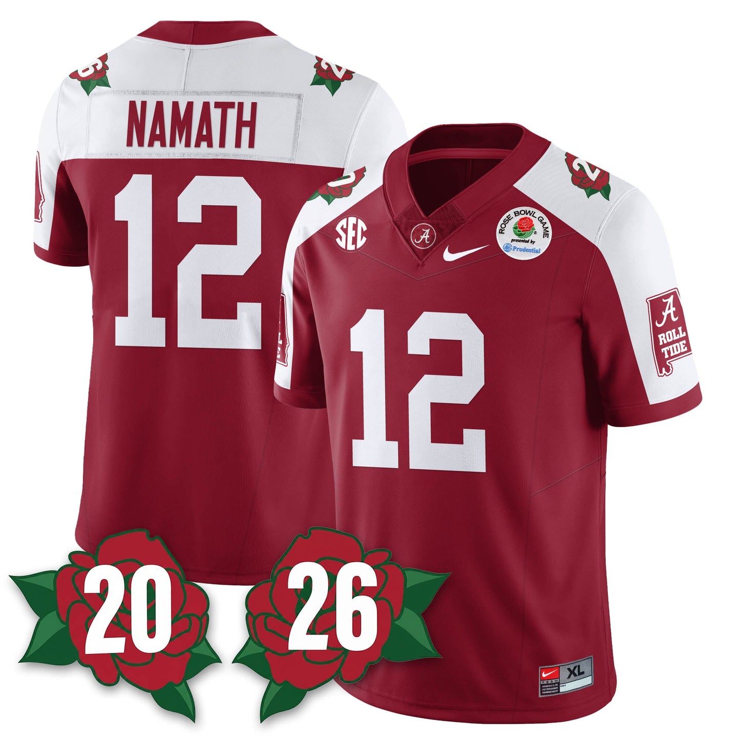 BAMA Rose Bowl Vapor Limited Football Jersey - All Stitched