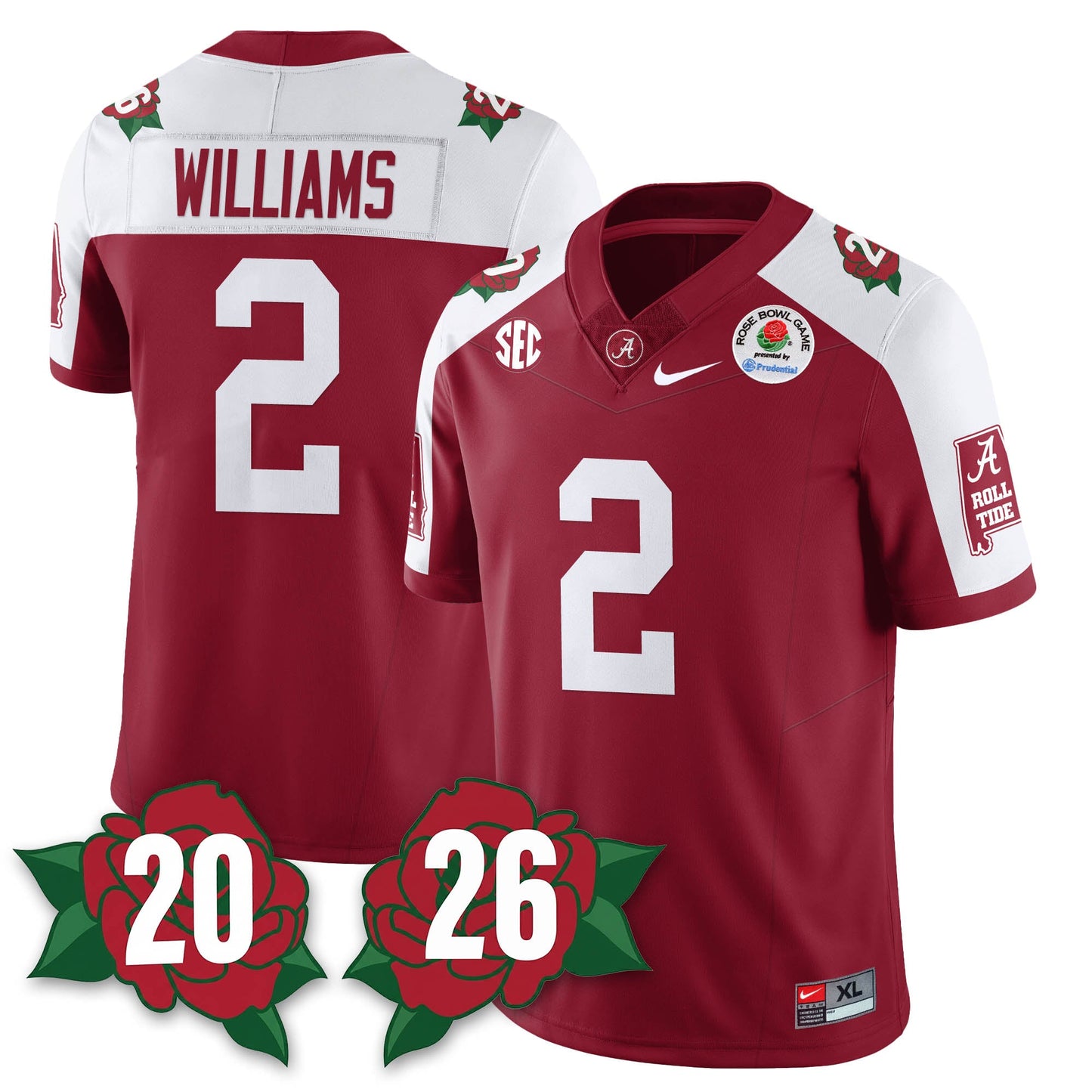 BAMA Rose Bowl Vapor Limited Football Jersey - All Stitched