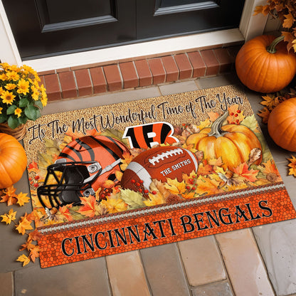 Cincinnati Bengals Doormat Custom Your Family Name And Choose Your Quotes, Sport Doormat, Sport Gifts For Fan