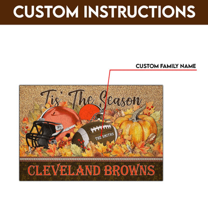 Cleveland Browns Doormat Custom Your Family Name And Choose Your Quotes, Sport Doormat, Sport Gifts For Fan