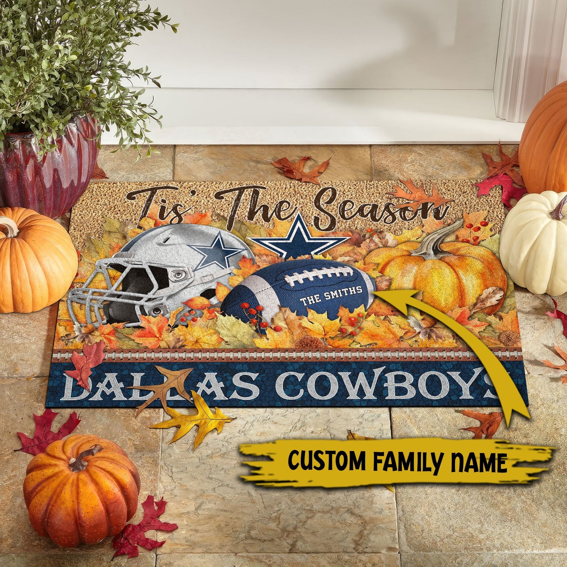 Dallas Cowboys Doormat Custom Your Family Name And Choose Your Quotes, Sport Doormat, Sport Gifts For Fan EHIVM-60421N