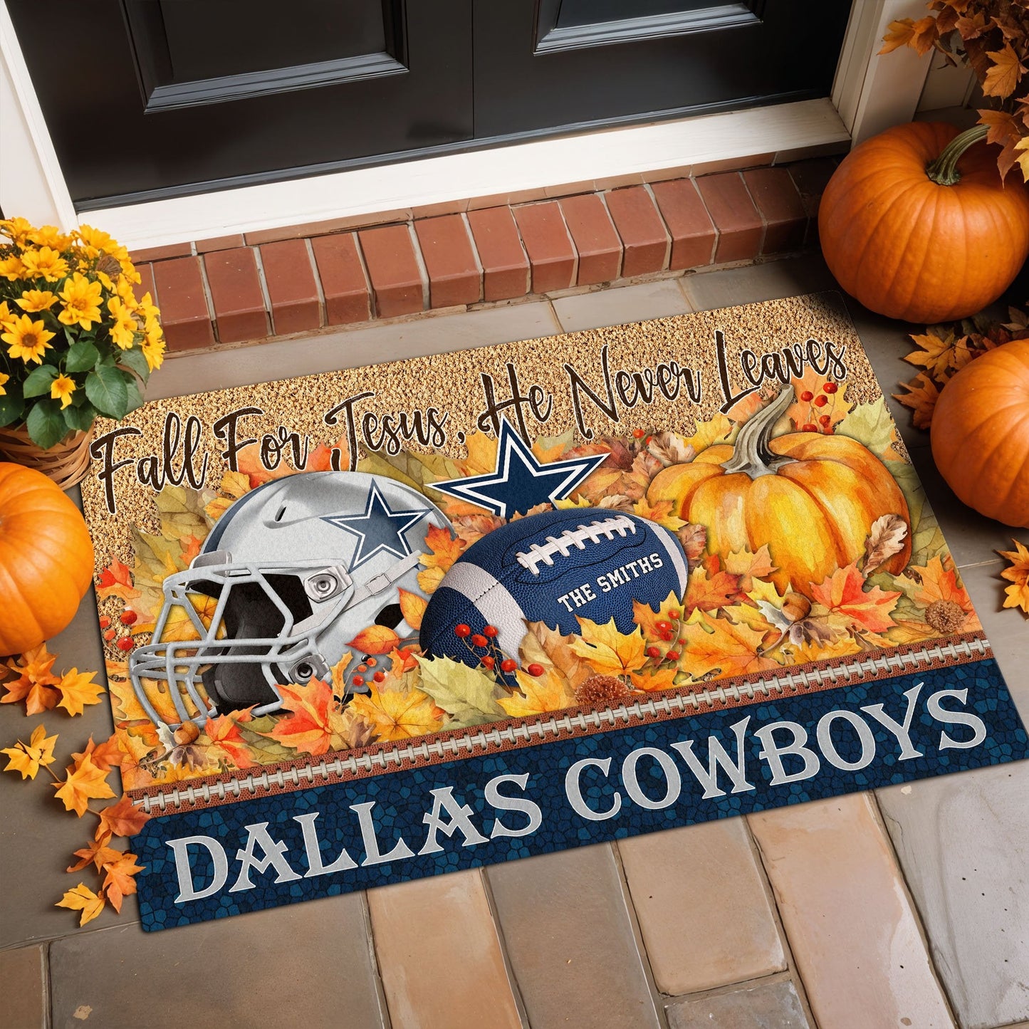 Dallas Cowboys Doormat Custom Your Family Name And Choose Your Quotes, Sport Doormat, Sport Gifts For Fan
