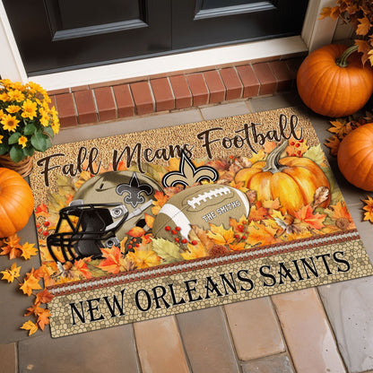 New Orleans Saints Doormat Custom Your Family Name And Choose Your Quotes, Sport Doormat, Sport Gifts For Fan