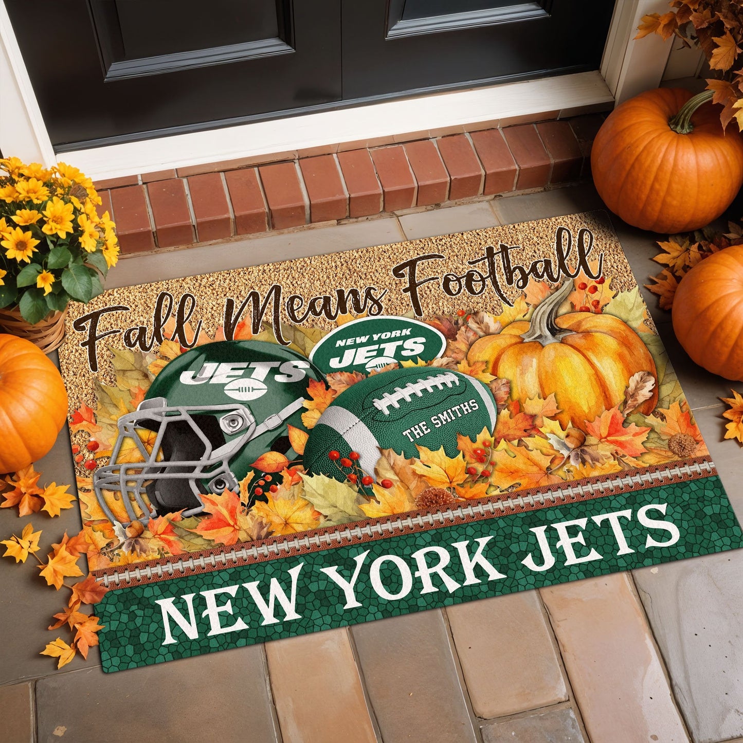 New York Jets Doormat Custom Your Family Name And Choose Your Quotes, Sport Doormat, Sport Gifts For Fan