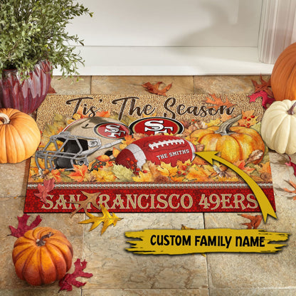 San Francisco 49ers Doormat Custom Your Family Name And Choose Your Quotes, Sport Doormat, Sport Gifts For Fan EHIVM-60421N