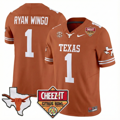 TEX 2025 State Map & Citrus Bowl Patch Vapor Limited Jersey - All Stitched