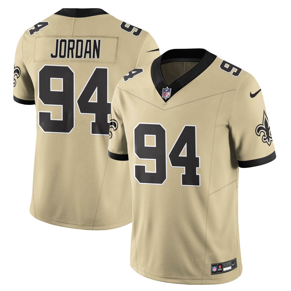 New Orleans Saints Golds Alternate Vapor Limited Jersey - All Stitched