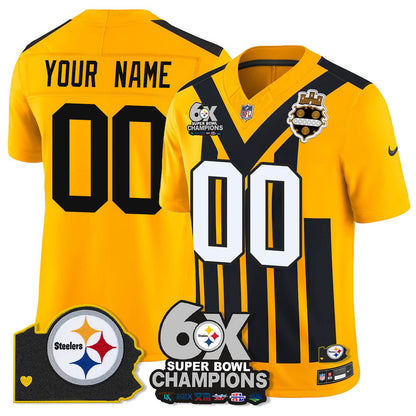 Custom PIT 6-Time Champions Patch Vapor Limited Jersey - All Stitched
