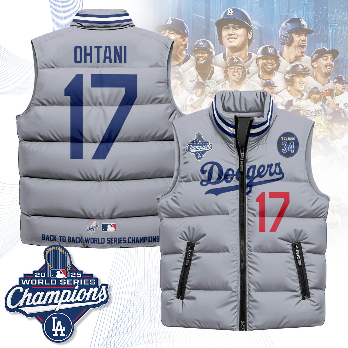 LAD 2025 World Series Champions Puffer Vest