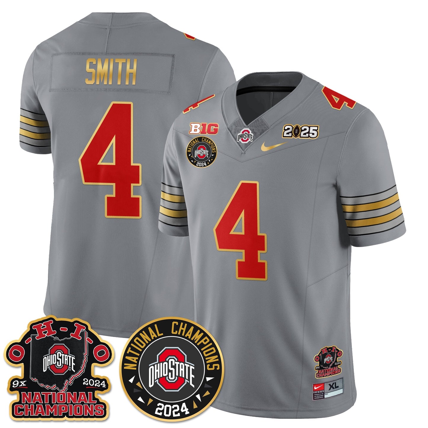 OSU 'Heritage Stripe' 2025 CFP Patch - National Champions Jersey N5 - All Stitched