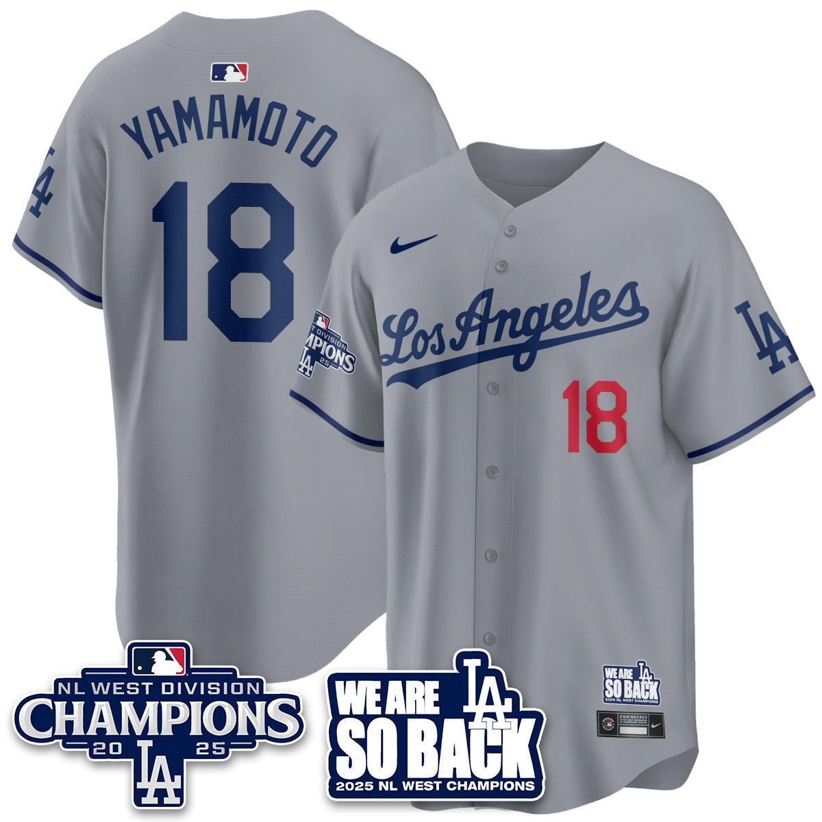 LAD 2025 NL West Division Champions Jersey - All Stitched