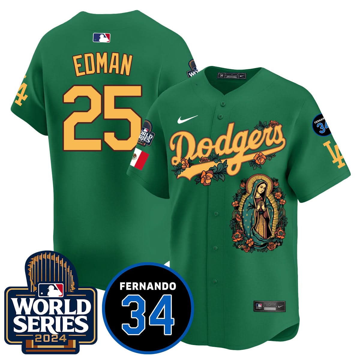 Dodgers Guadalupe - Fernando Valenzuela Memorial Jersey - Printed