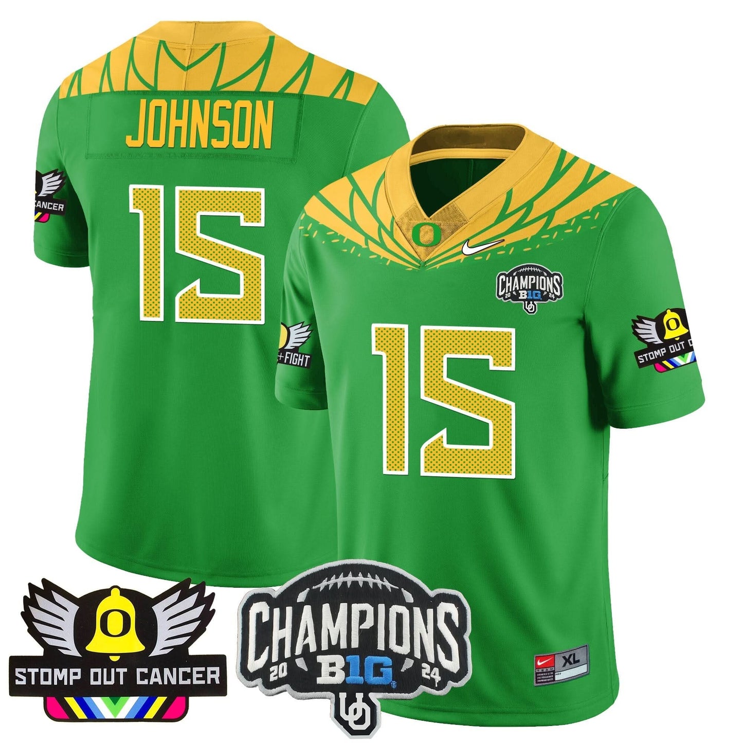 Oregon Alternate 2024 Big Ten Champions Jersey V2 - All Stitched