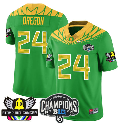 Oregon Alternate 2024 Big Ten Champions Jersey V2 - All Stitched