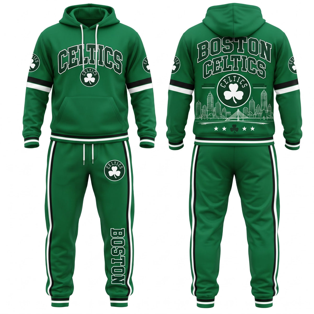 BOS Streetwear Hoodie Pants Set - Printed