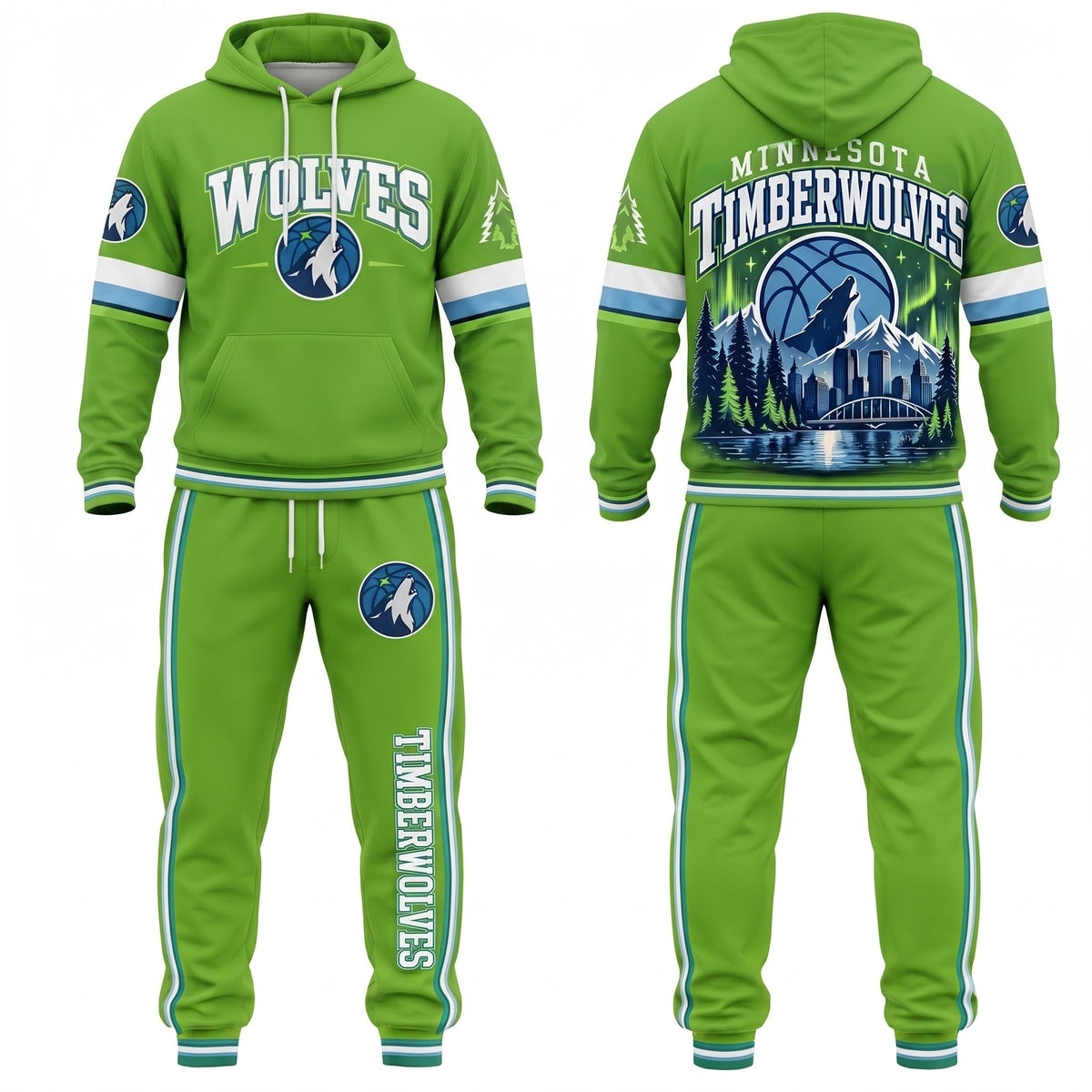 MT Streetwear Hoodie Pants Set - Printed