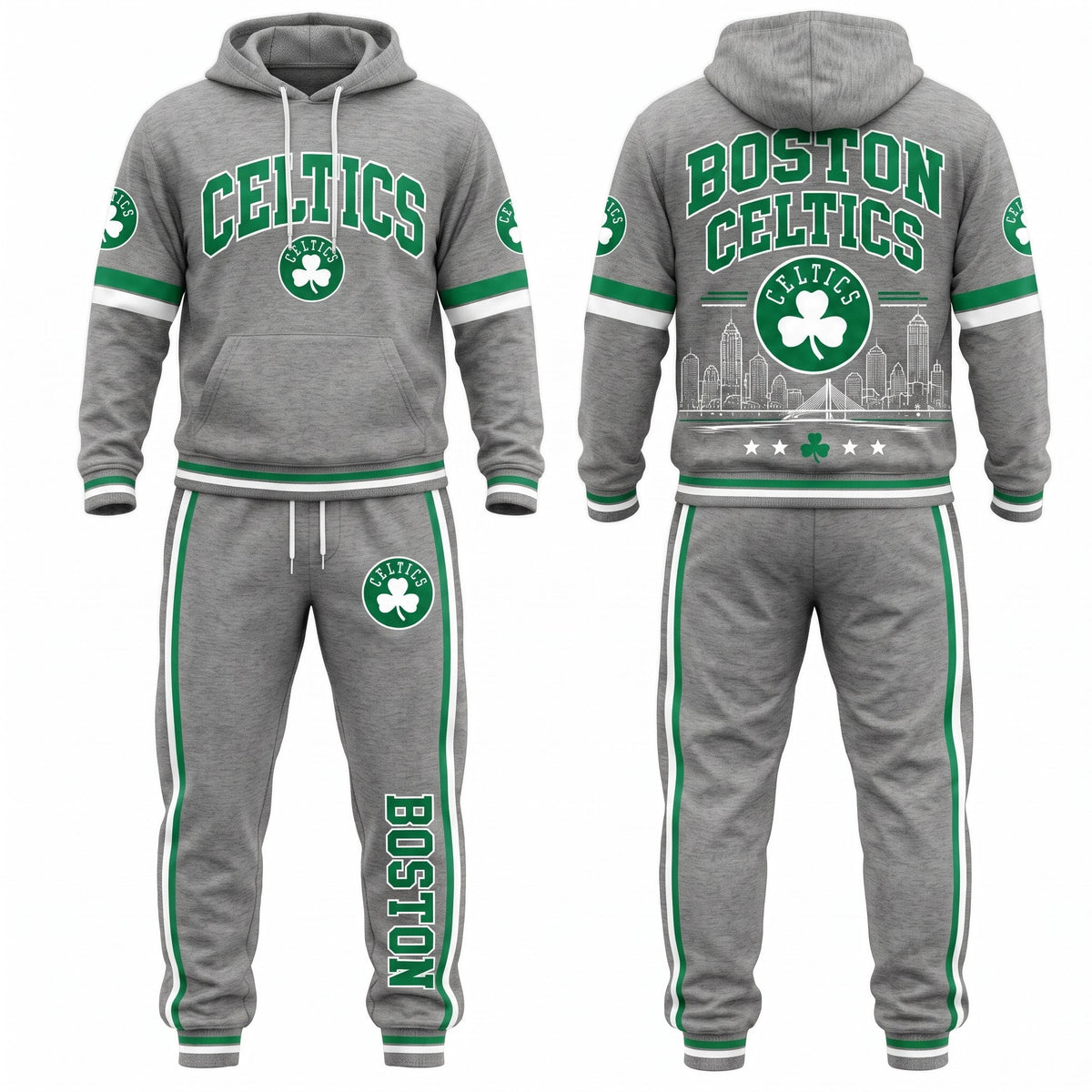 BOS Streetwear Hoodie Pants Set - Printed