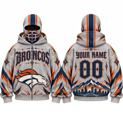 DEN Gothic Style Custom Mask Zip Up Hoodie - Printed V2